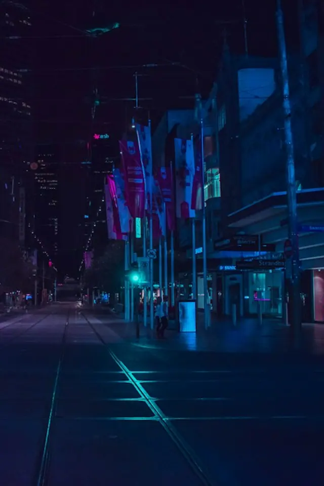 Night-time city lights